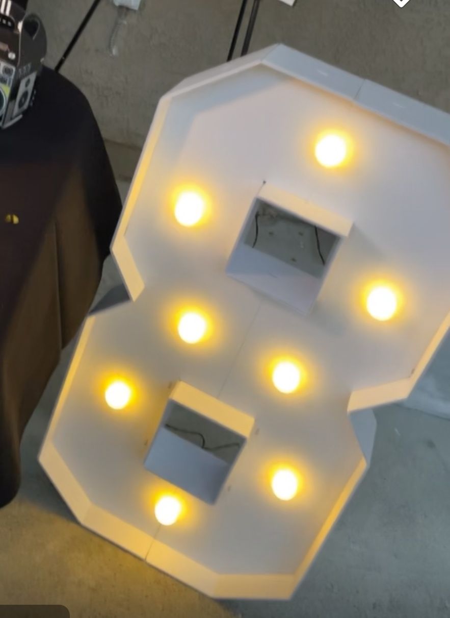 Number 8 Light Up Marquee For Party