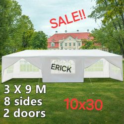 10x30 Canopy Party Tent with Removable Sidewalls, Outdoor Canopy Wedding Tents for Parties, Waterproof Canopy Gazebo, Outdoor Shelter for Large Canopy