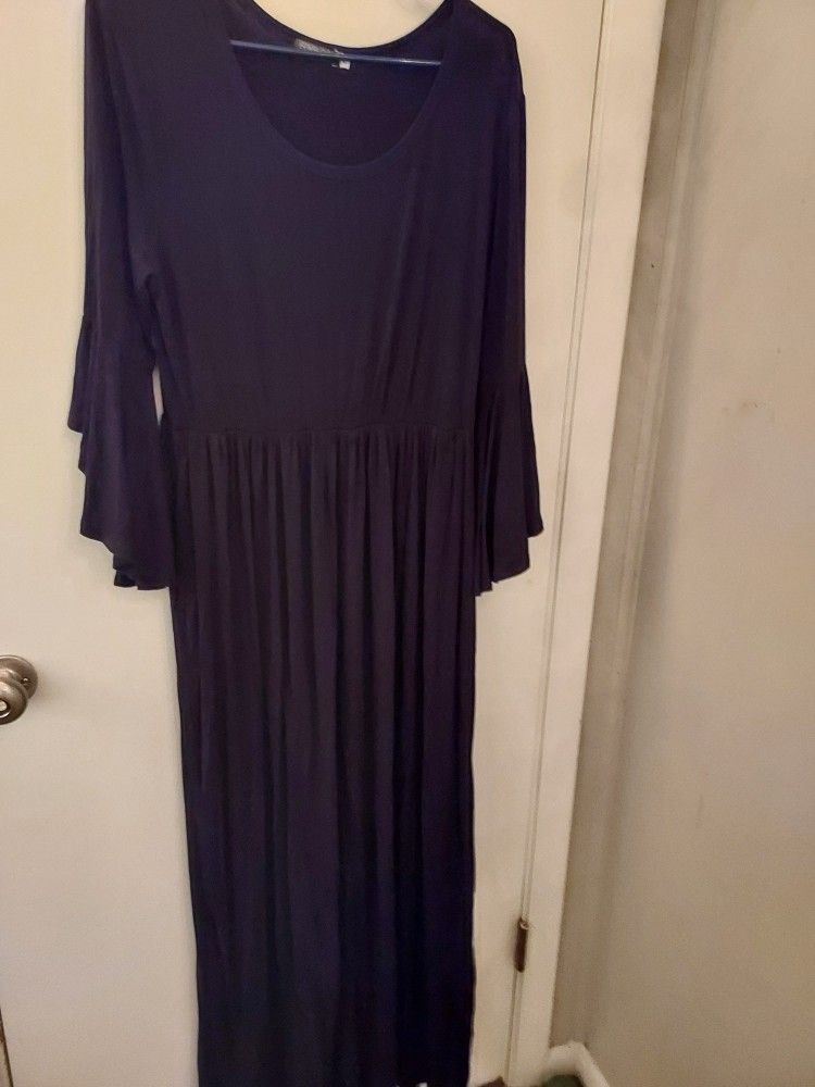 Foxblood Dress Bell Sleeve