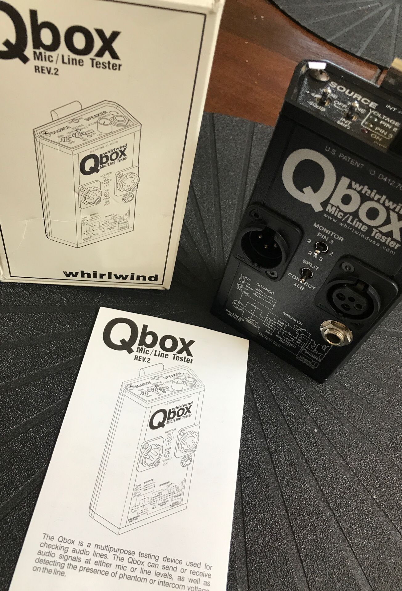 Whirlwind Qbox mic/line tester