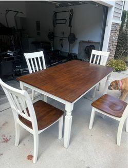 Kitchen table set up with high chairs