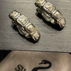 SWAROVSKI  silver tone crystal clip on earrings, perfect  condition 