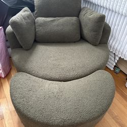 360 Barrel Chair & Footrest With Storage 