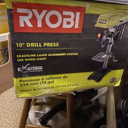 New In Box Ryobi Drill Press With Extra line Laser Alignment