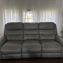 Genuine Leather Reclining Sofa 