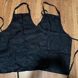 Syntus 2 Pack Adjustable Bib Apron Waterdrop Resistant with 2 Pockets Cooking Kitchen Aprons for Women Men Chef