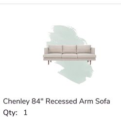 Chenley 84” Recessed Arm Sofa