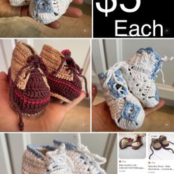 $5 each Baby Crochet Shoes Brand new in mint condition