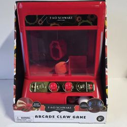 FAO Schwarz Red Arcade Claw Machine Toy Collectible Plush Prize Game Lights Sounds Set
