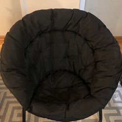 Round Foldable Faux Fur Chair, Pickup In Des Plaines 