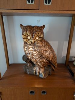 Vintage Mid Century Modern Ceramic Owl Lamp