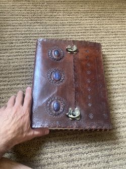 Leather and Gemstone Medieval Style Journal