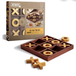 New Premium Solid Wood Tic-Tac-Toe Board Game, Giant Gold 14” Coffee Table Home Decor 