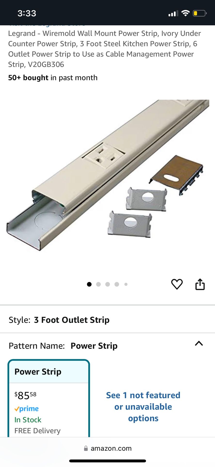 Multiple Outlet Strip 36” NEW