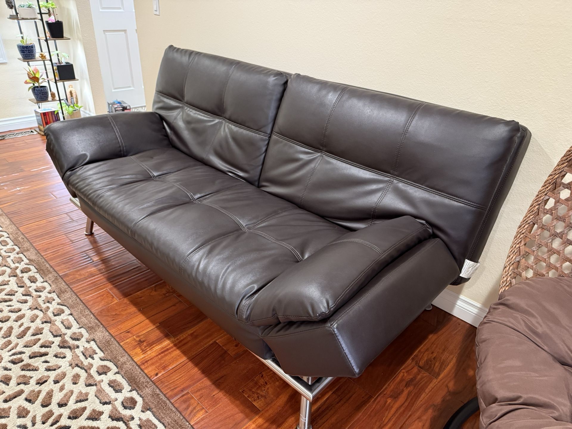 Black-Brown Leather Futon – $400 OBO