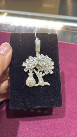 Iced Out Money Tree Pendant