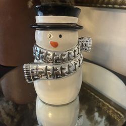 Snow Man Candle Holder 