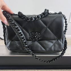 Chanel Full Black On Black New 2024 Collection Flap Bag Medium Size 