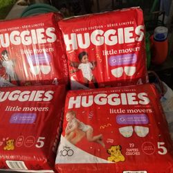 Huggies Diapers (2) size 3 & (2) Size 4    40.00 For All. 