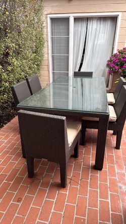 Restoration Hardware brand patio table