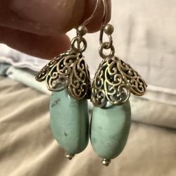 STERLING SILVER TURQUOISE EARRINGS 