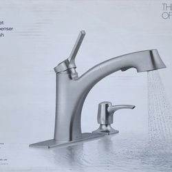 Kohler Maxton Pull Out Ktchen Faucet With Soap Dispenser