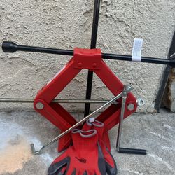 New 2Ton Floor Jack & 20” Metric Lug Wrench & FREE Gloves 