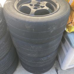 Black Barbet wheels 4x100, Hankook Ventus Racing Tires 225/50ZR14