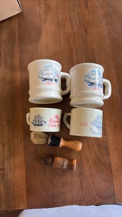 Shaving Cups Old Spice Lathered Cups with old Brushes Collectibles