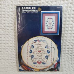 Vogart wedding sampler embroidery or ball point painting . Fits a 11" X 14" frame . New stamped cloth . 