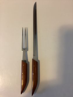 Vintage Vintage Robeson Shur Edge Gourmet Carving Set With Hardwood Case