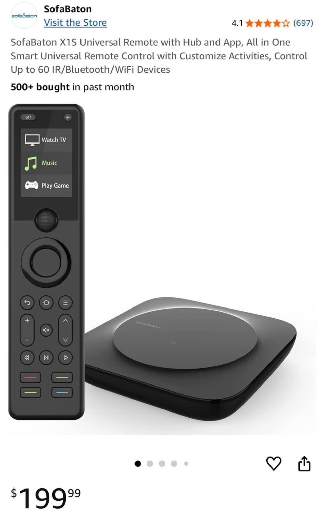 SofaBaton X1S Universal Remote with Hub and App, All in One Smart Universal Remo