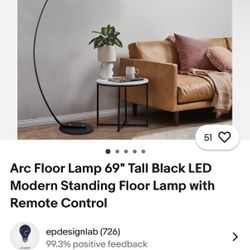 Arc Floor Lamp 69” LED Modern lamp With Remote Control 
