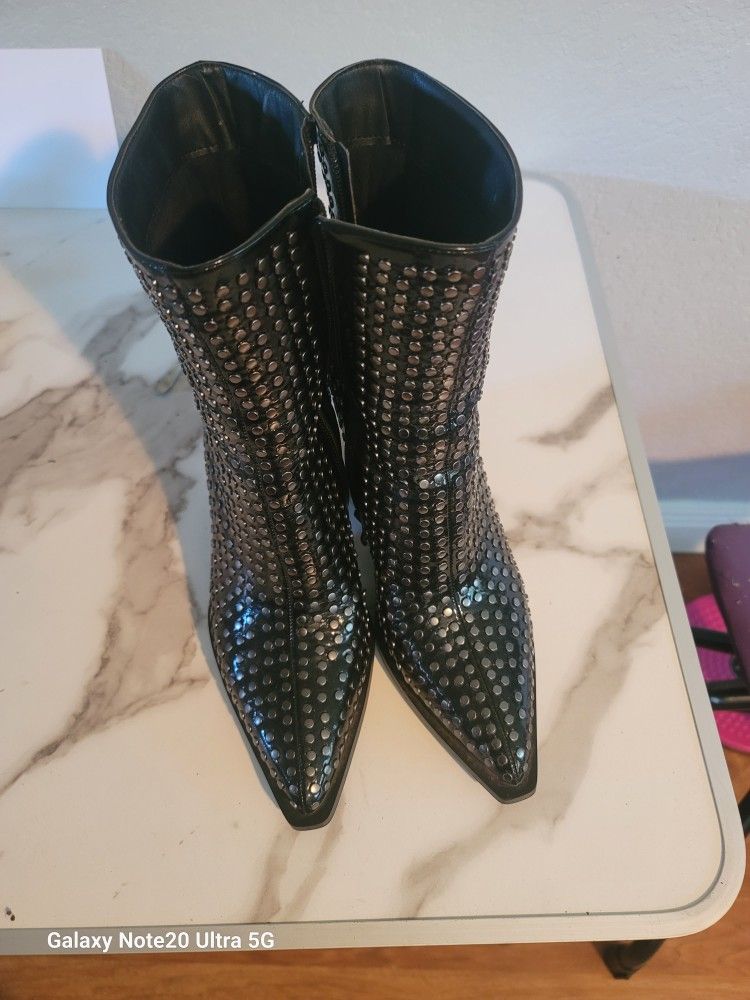 Black Studded Booties Super Cute!!