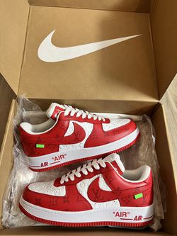 Louis Vuitton Nike Air Force 1 Low By Virgil Abloh White Red Men's
