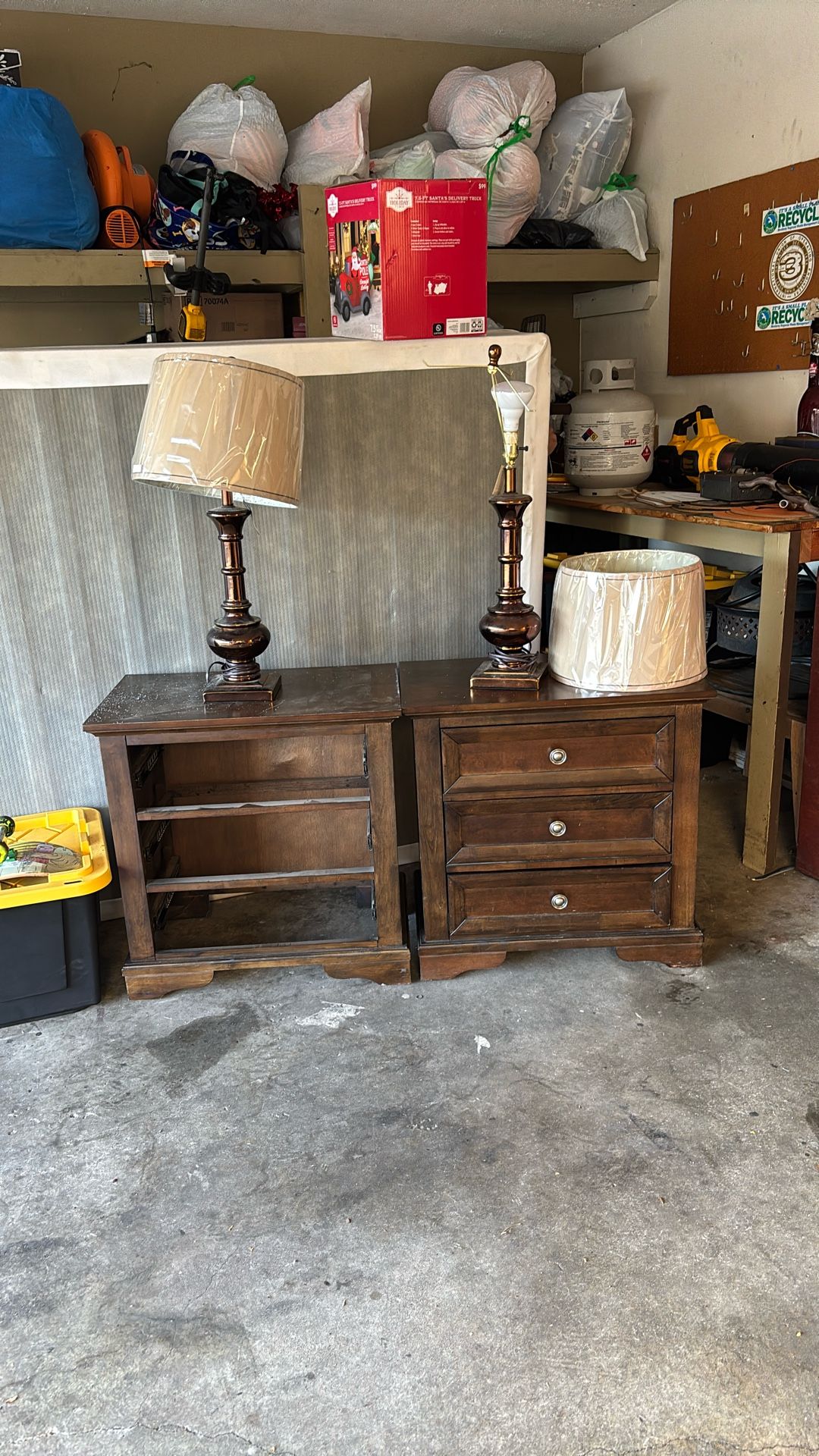 Full Bed Frame With Night Stand 