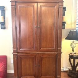 Solid Wood Media Hutch/Cabinet