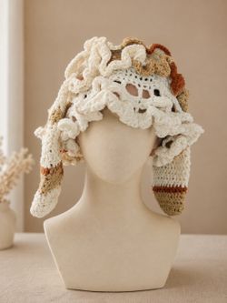 Ruffle crochet hat by hand