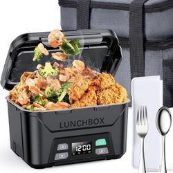Lonchera térmica recargable para hombres, lonchera eléctrica inalámbrica de 1.3L para adultos con calefacción programada inteligente, calentador de al