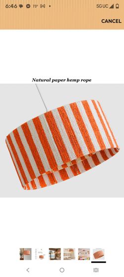 Ceiling mount hanging lamp woven rope lamp shade