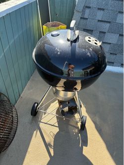 Larger a Weber grill and charcoal