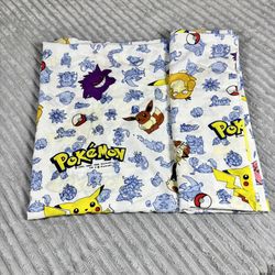 Vintage 90s Pokemon Flat Sheet Bed/Curtin Original Pikachu Nintendo 92”x65”