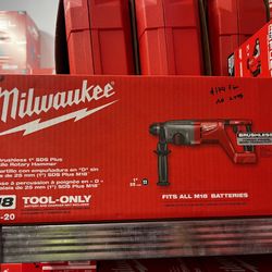 Milwaukee M18 Brushless 1” SDS Plus D-Handle Rotary Hammer Tool Only