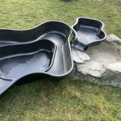 Heavy Fiberglass Waterfall With Hard Plastic Pond Insert 