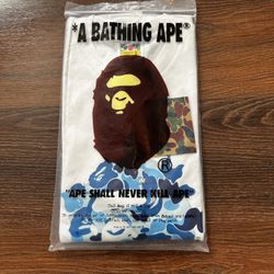 BAPE ABC Camo Rebuild Big Ape Head Tee 'White/Blue'