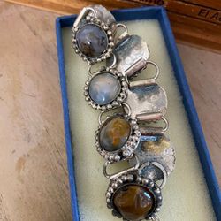 Pulsera Stainless Piedras Joyería Antigua 