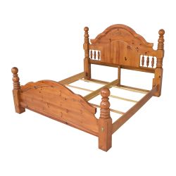 Queen pine four poster bed frame 