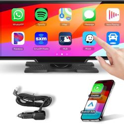 10.26inch Wireless Carplay Screen for Car,Wireless Carplay Android Auto,1080P IPS Touch Screen 2 Bluetooth/Hands-Free/GPS/FM/Aux/TF Card/MirrorLink/Ca