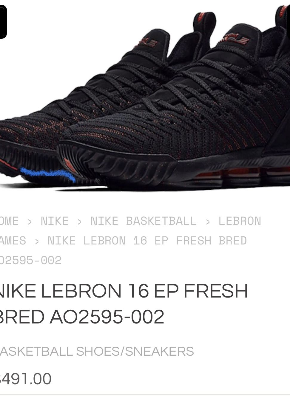 Nike Lebron 16 Ep Fresh Bred (new)