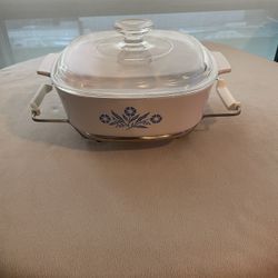 Corning Ware-Blue Cornflower 1 Quart Casserole Dish W/Lid & Tray